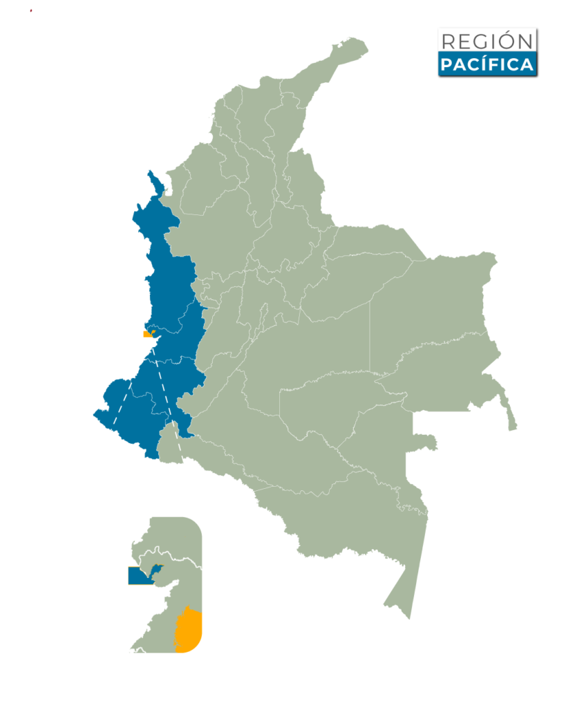 Mapa de Bahía Málaga en el Litoral Pacífico